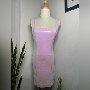 💜CIEBON Raine Iridescent Sequin Mini Dress Lilac NWT | Party Bodycon XS